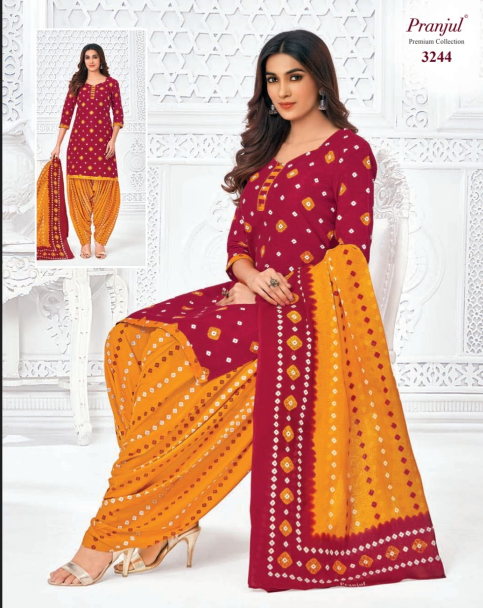 Elegant Bandhani Patiala Suit with Dupatta